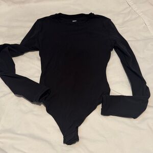 SKIMS Jet Black Long Sleeve Bodysuit S